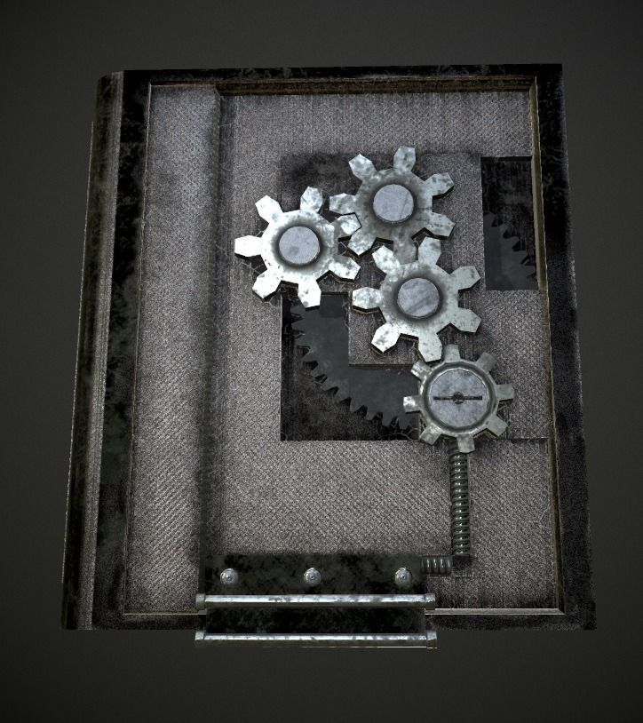 Steampunk book low poly 4 texture options Low-poly 3D model_26