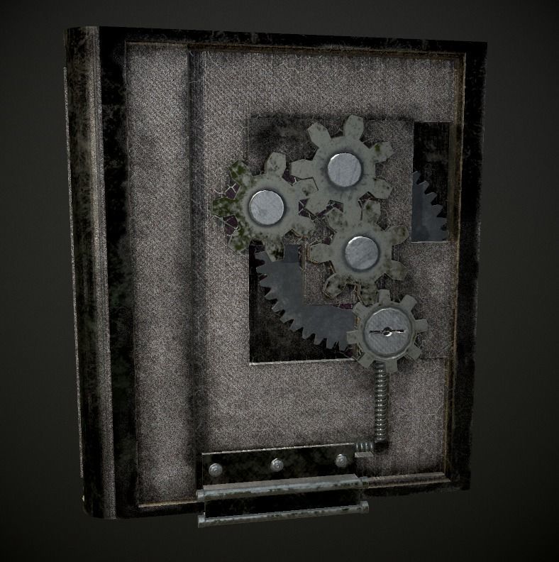 Steampunk book low poly 4 texture options Low-poly 3D model_28
