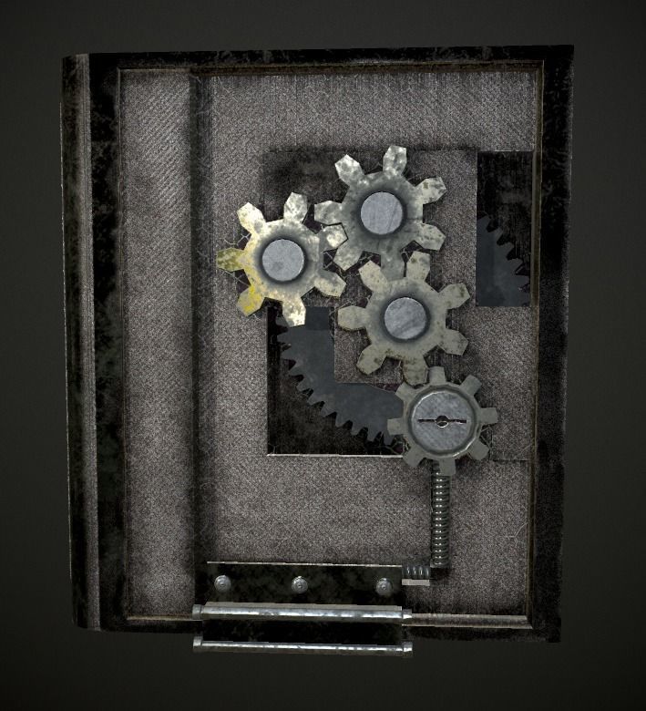 Steampunk book low poly 4 texture options Low-poly 3D model_31