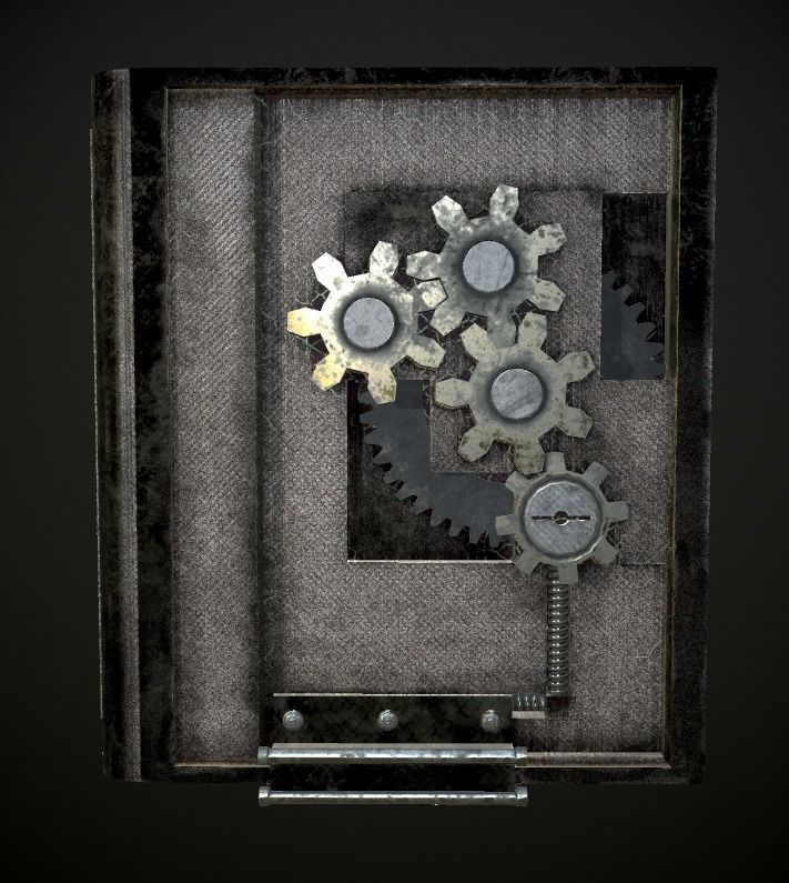 Steampunk book low poly 4 texture options Low-poly 3D model_33