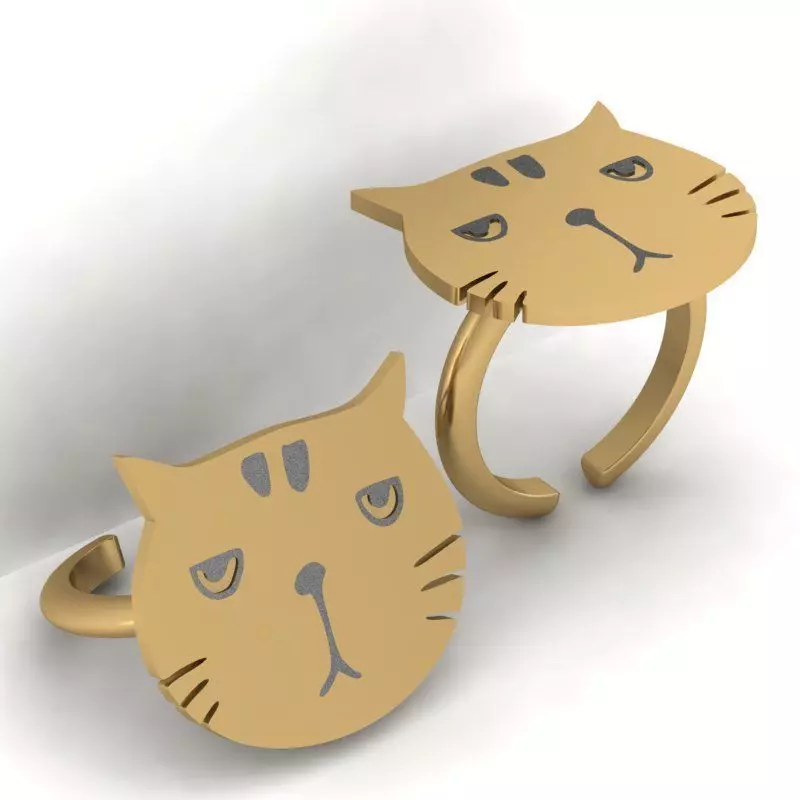3d-model cat ring 3D print model_0