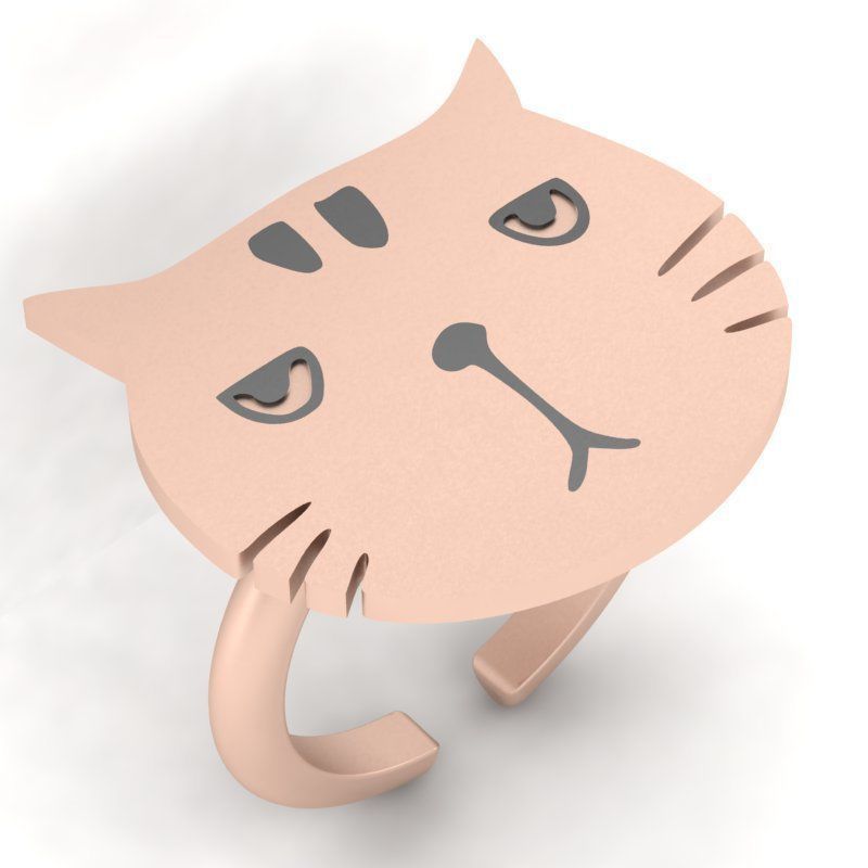 3d-model cat ring 3D print model_14