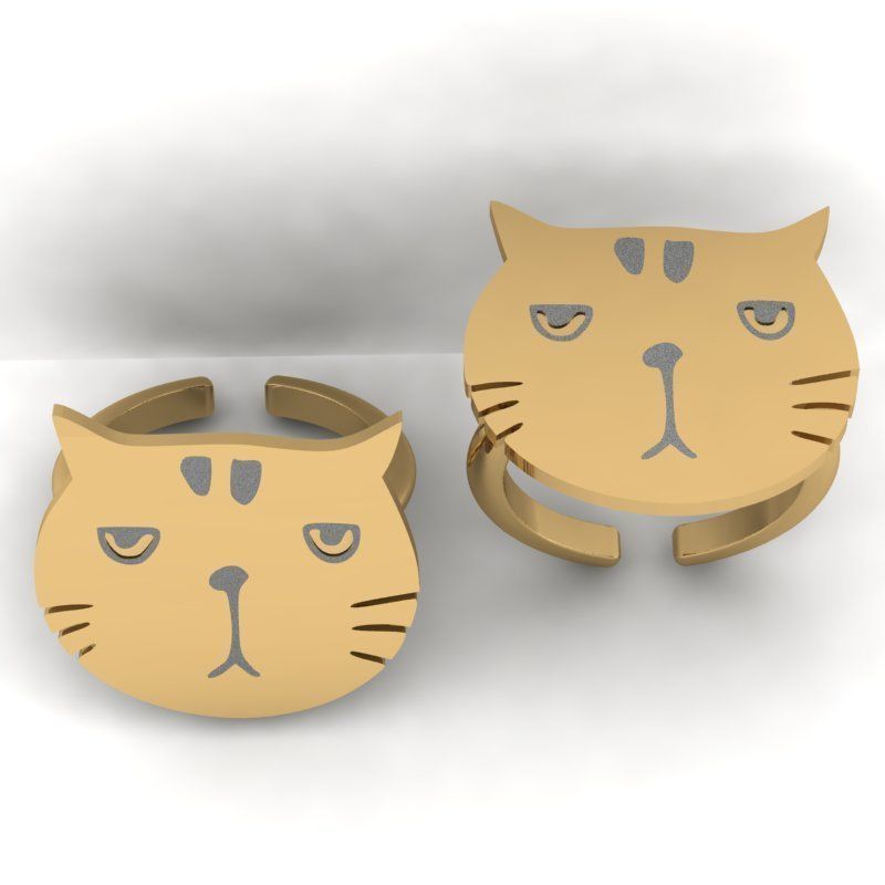 3d-model cat ring 3D print model_16