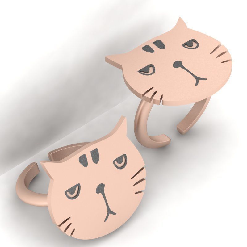 3d-model cat ring 3D print model_2