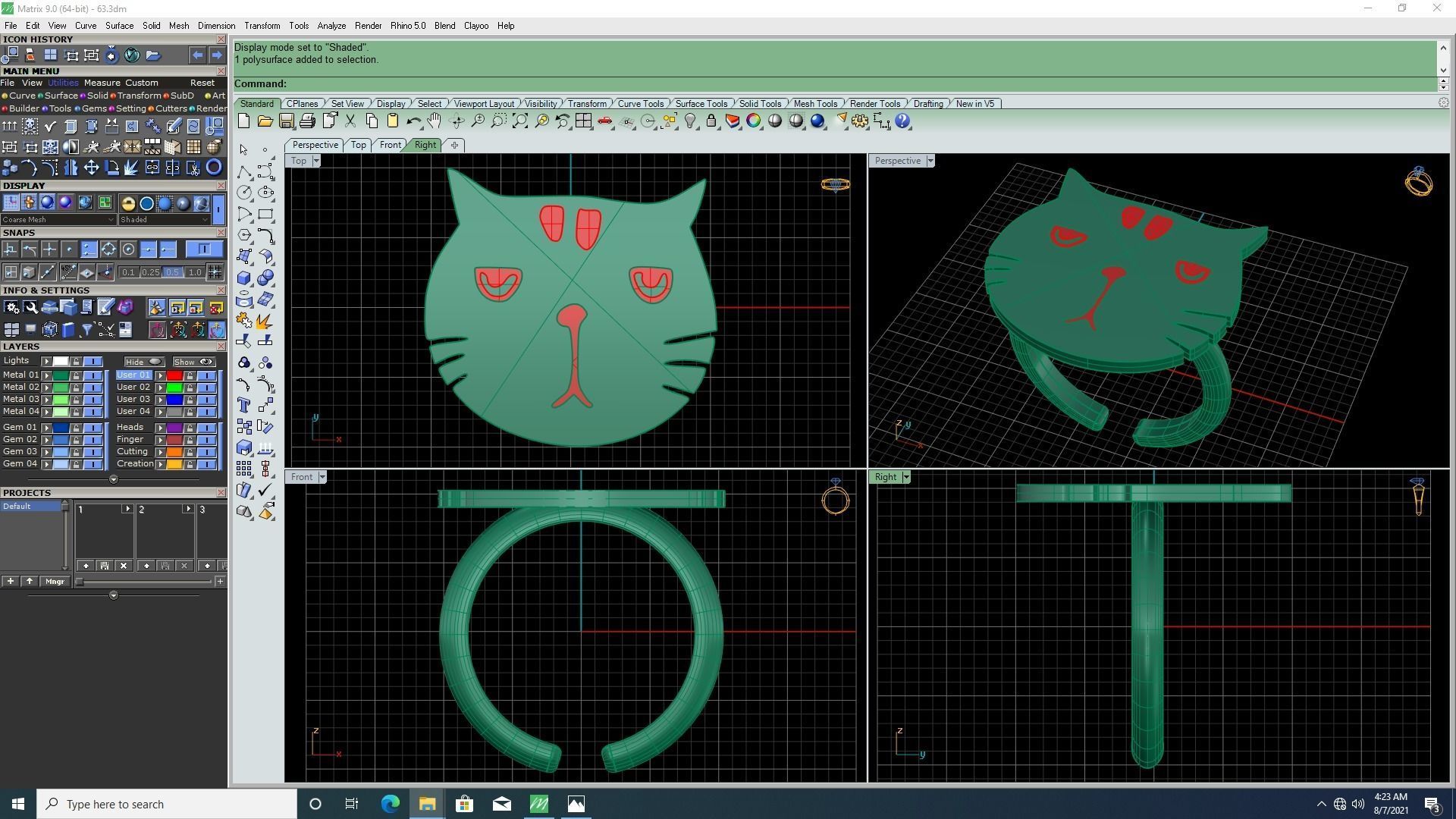 3d-model cat ring 3D print model_8