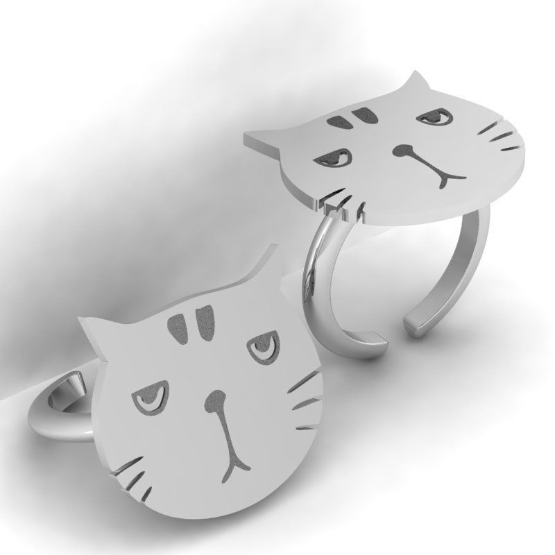 3d-model cat ring 3D print model_15