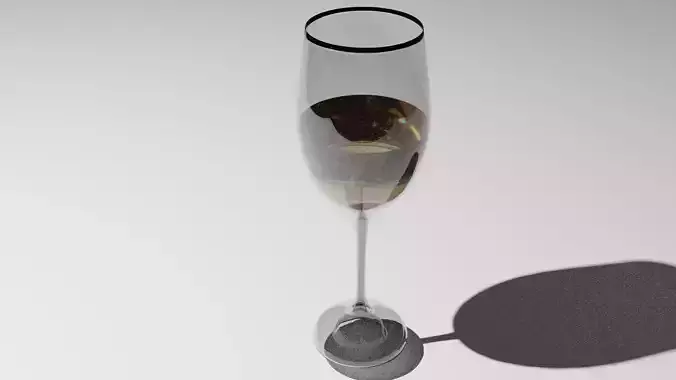 3d wine glass game ready 
