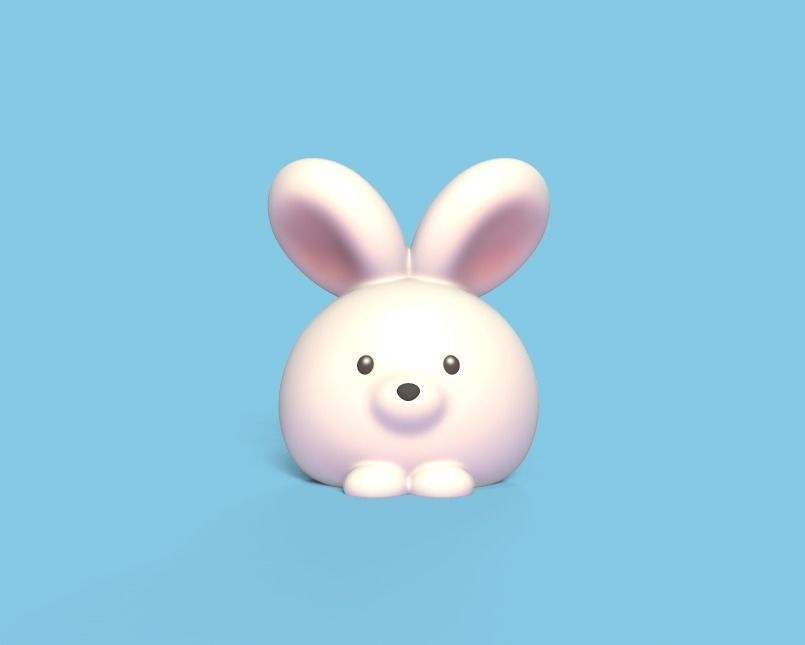 Cute Round Bunny 3D model 3D printable | CGTrader