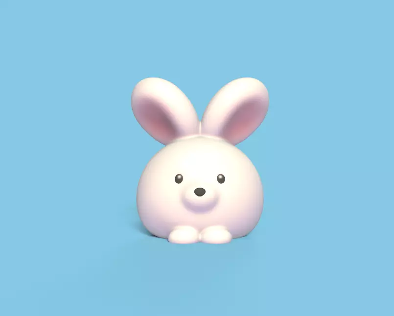 Cute Round Bunny 3D print model_0