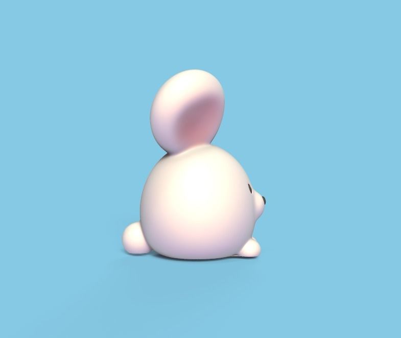 Cute Round Bunny 3D print model_2