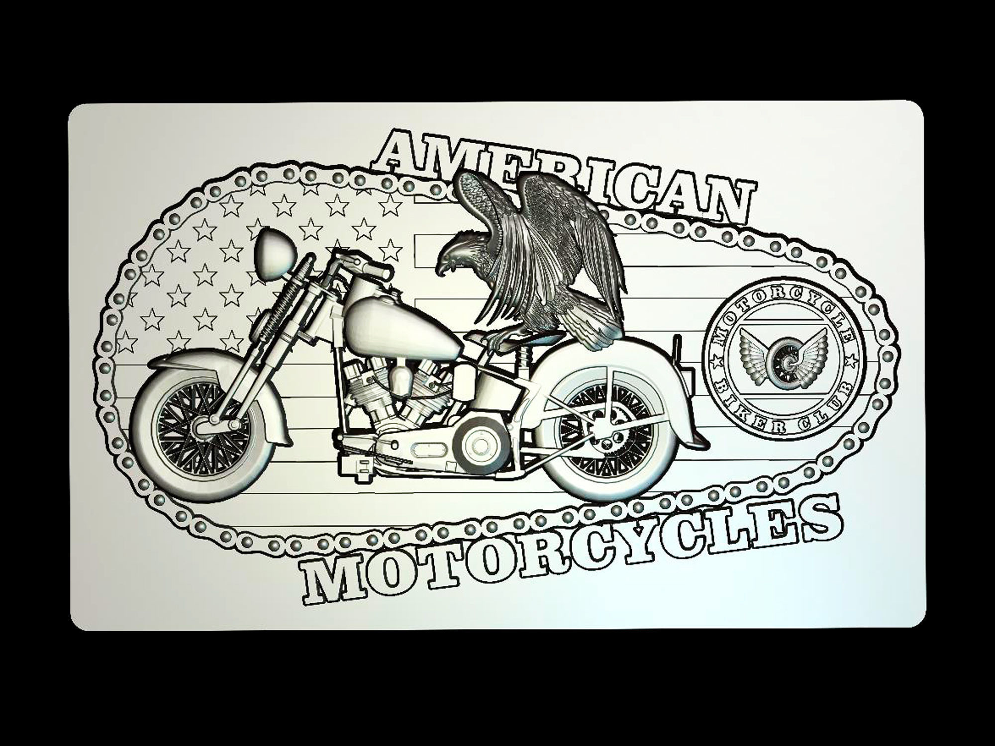 Motorcycle America 3d model for cnc machines and 3d printers 3D model_0