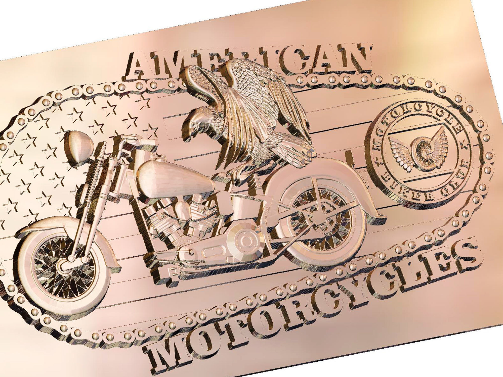 Motorcycle America 3d model for cnc machines and 3d printers 3D model_2