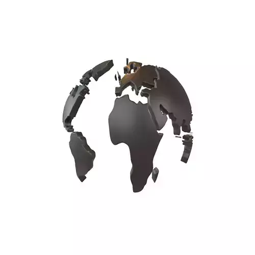 Earth Map v2 001 Low-poly 3D model