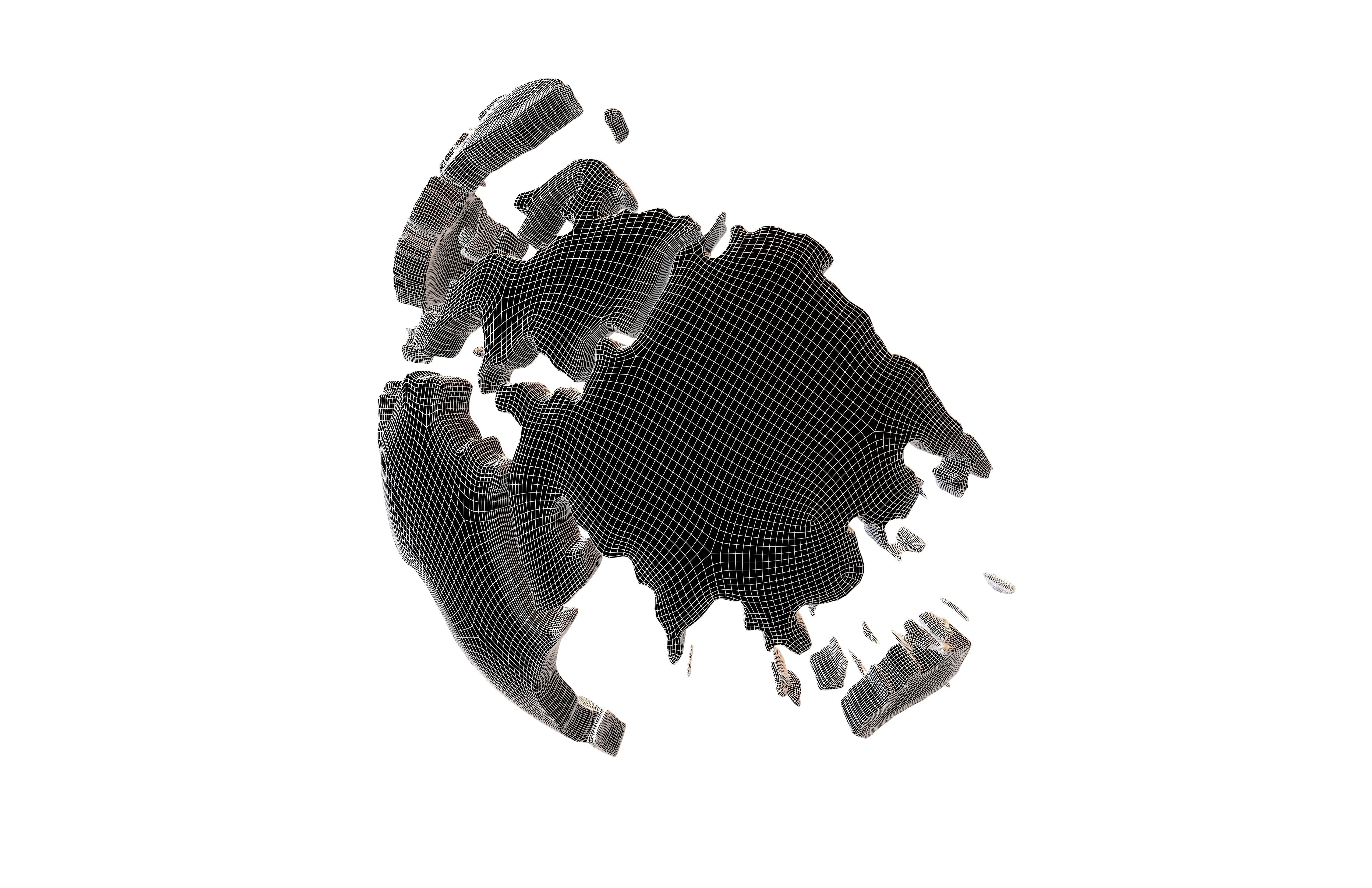 Earth Map v2 002 Low-poly 3D model_4