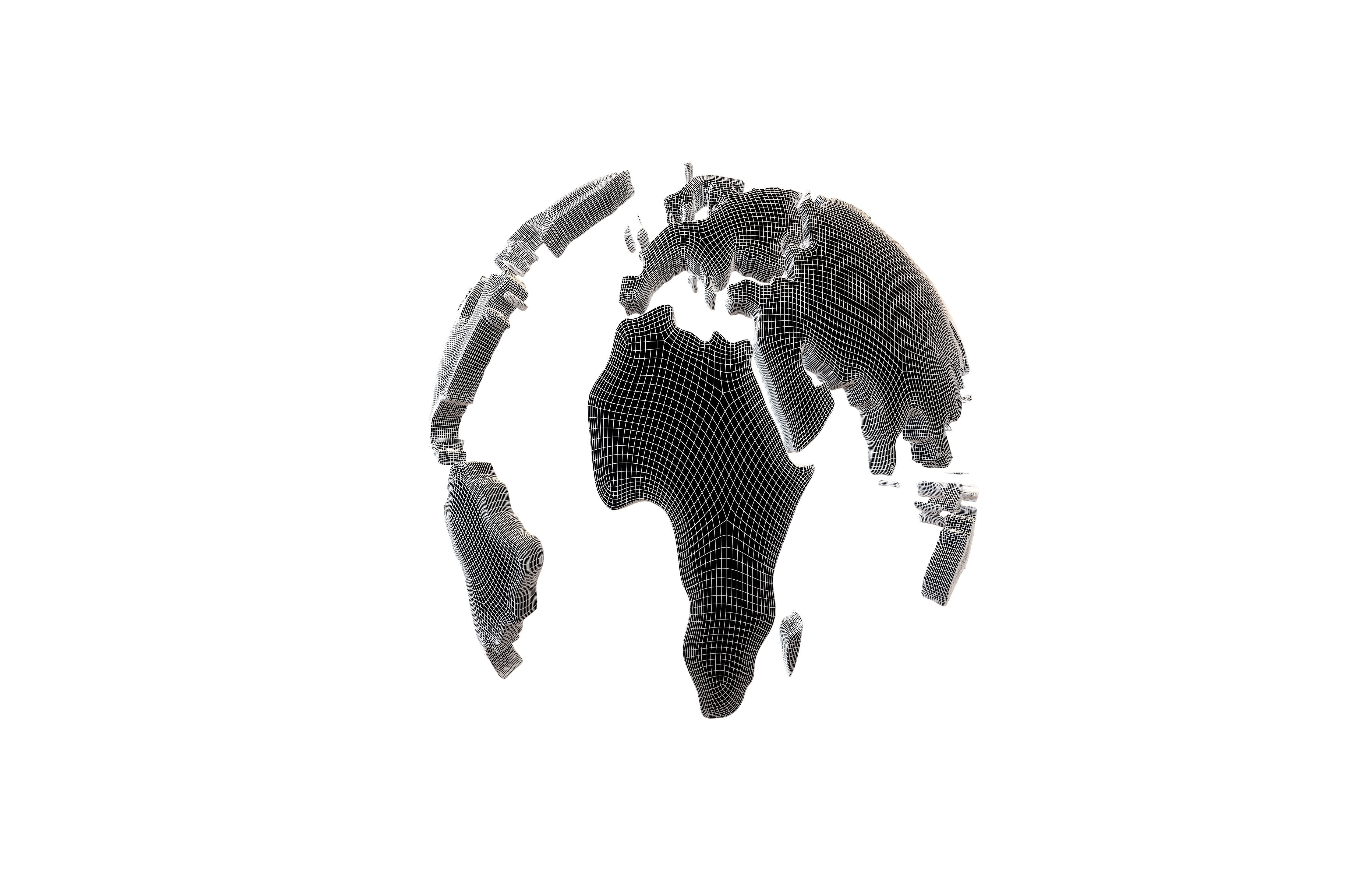 Earth Map v2 002 Low-poly 3D model_7