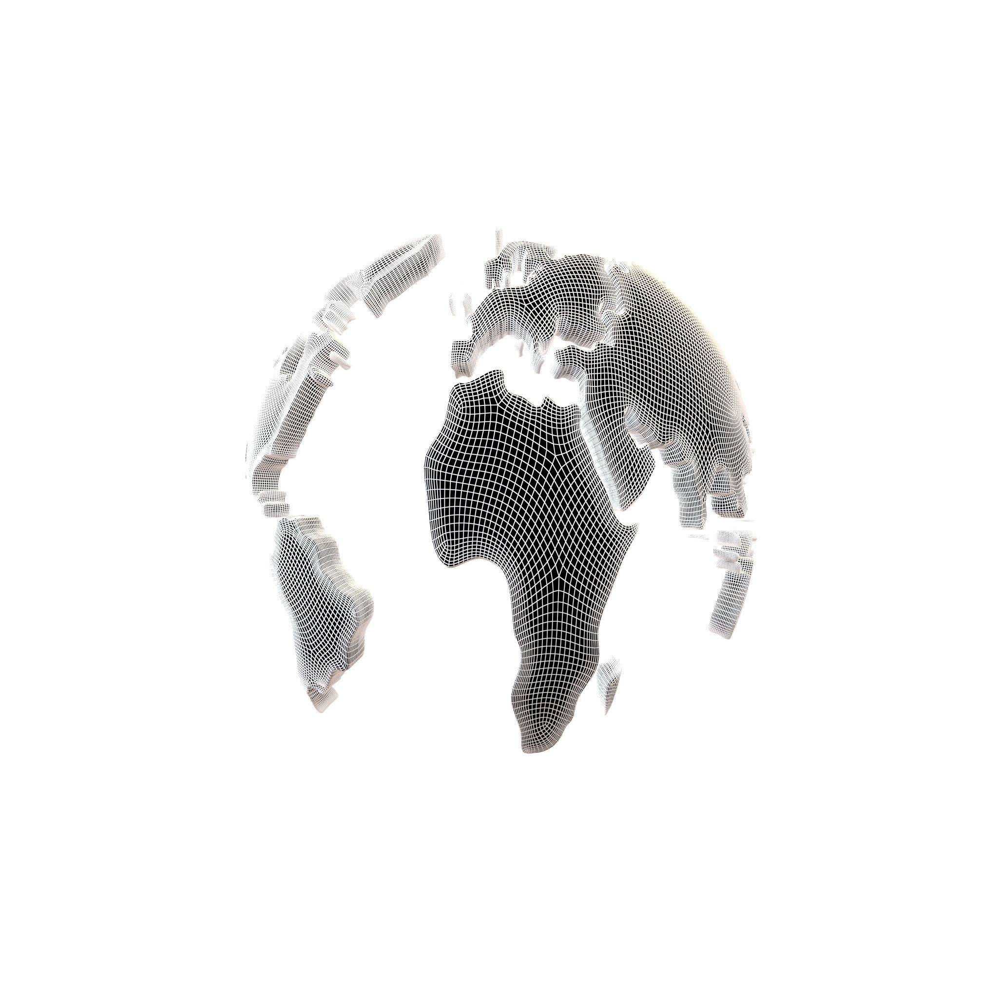 Earth Map v2 002 Low-poly 3D model_6