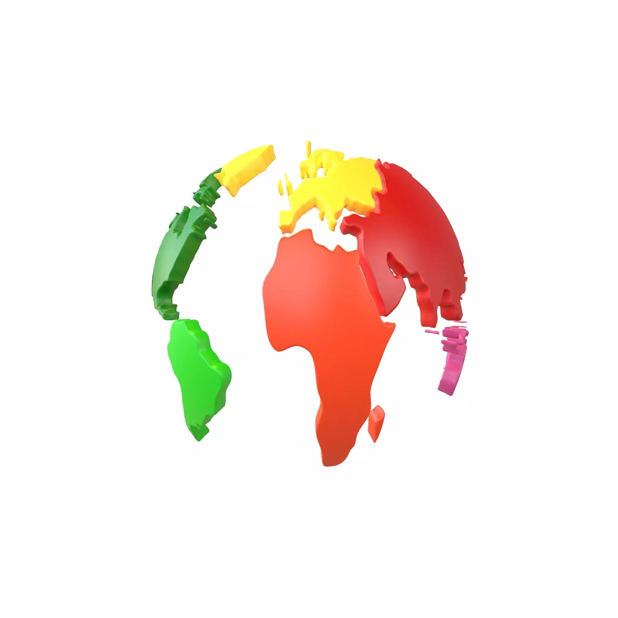 Earth Map v2 002 Low-poly 3D model_0