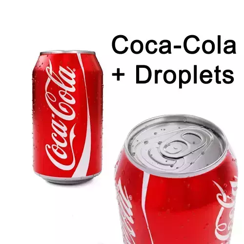 Coca Cola Can With Droplets 3D model