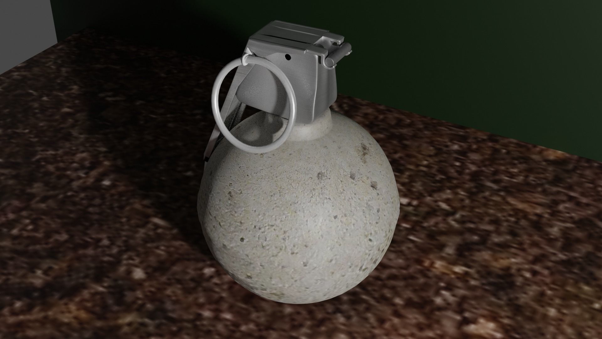 Grenade Baseball Low-poly 3D model_1