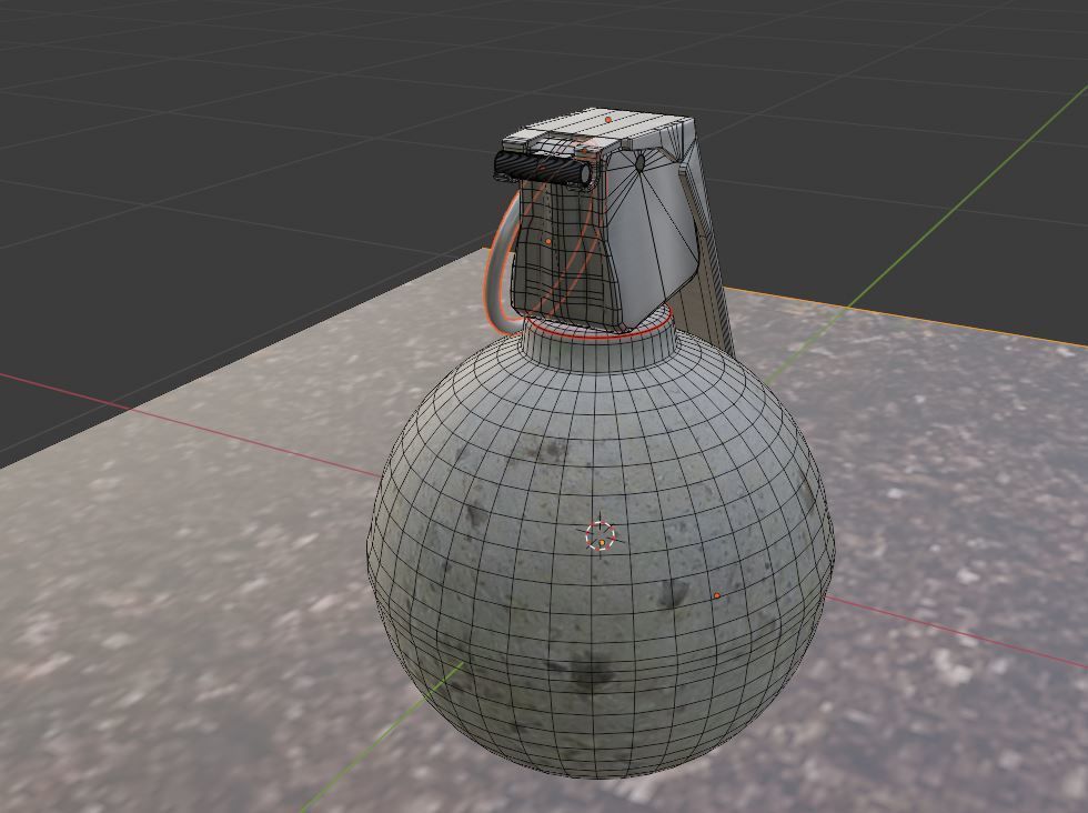 Grenade Baseball Low-poly 3D model_6