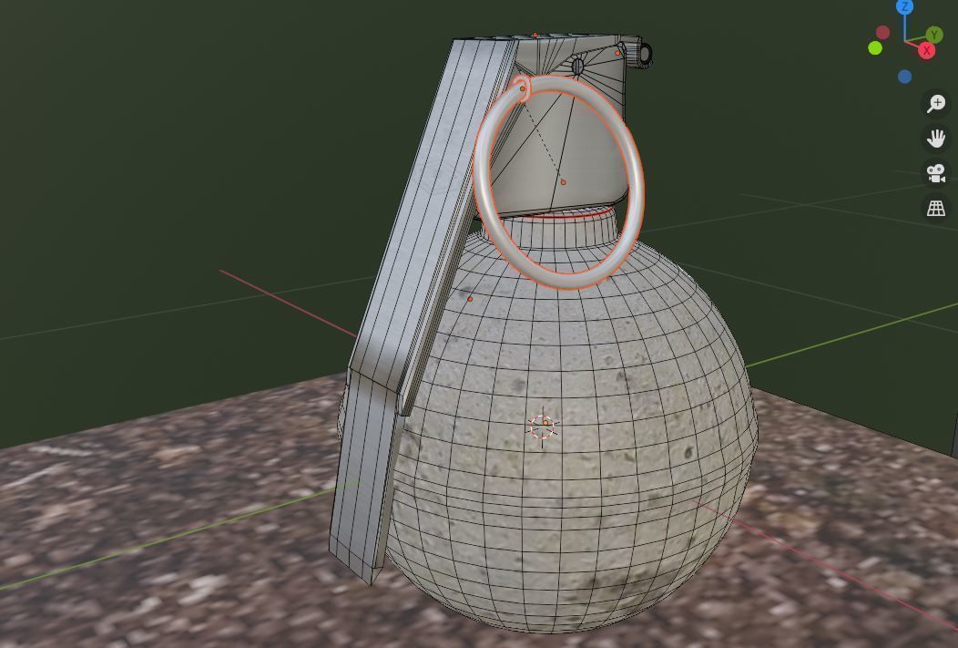 Grenade Baseball Low-poly 3D model_7