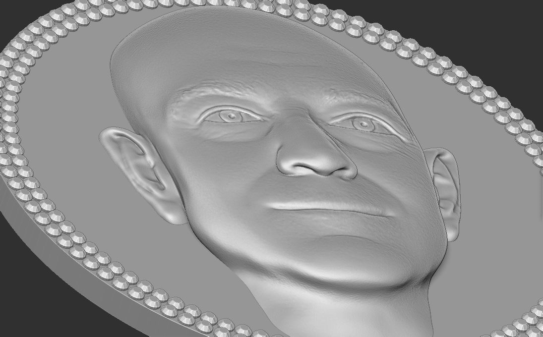 Jeff Bezos medallion pendant 3D printing ready stl obj 3D print model_22
