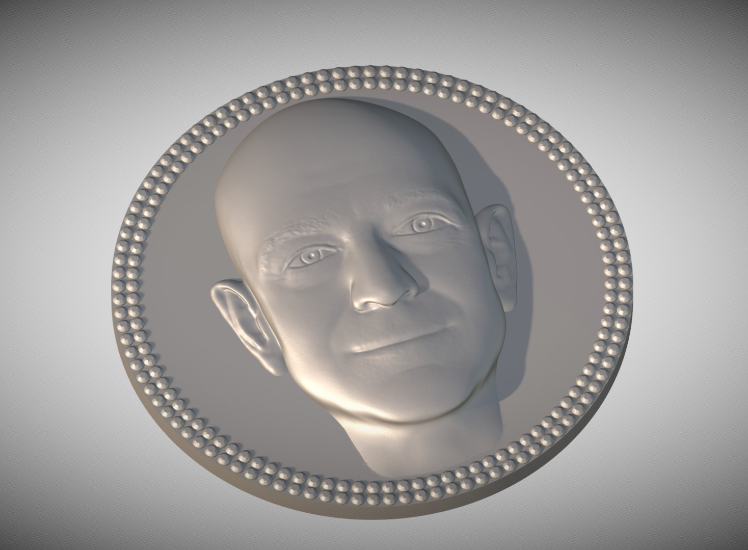 Jeff Bezos medallion pendant 3D printing ready stl obj 3D print model_1