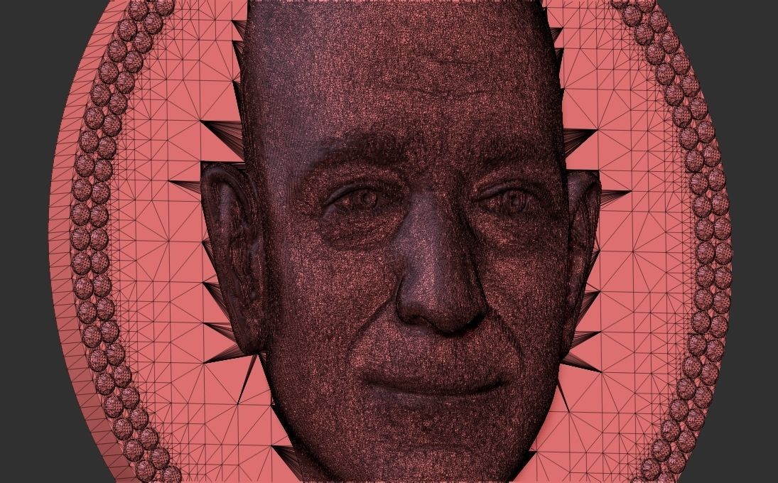 Jeff Bezos medallion pendant 3D printing ready stl obj 3D print model_27