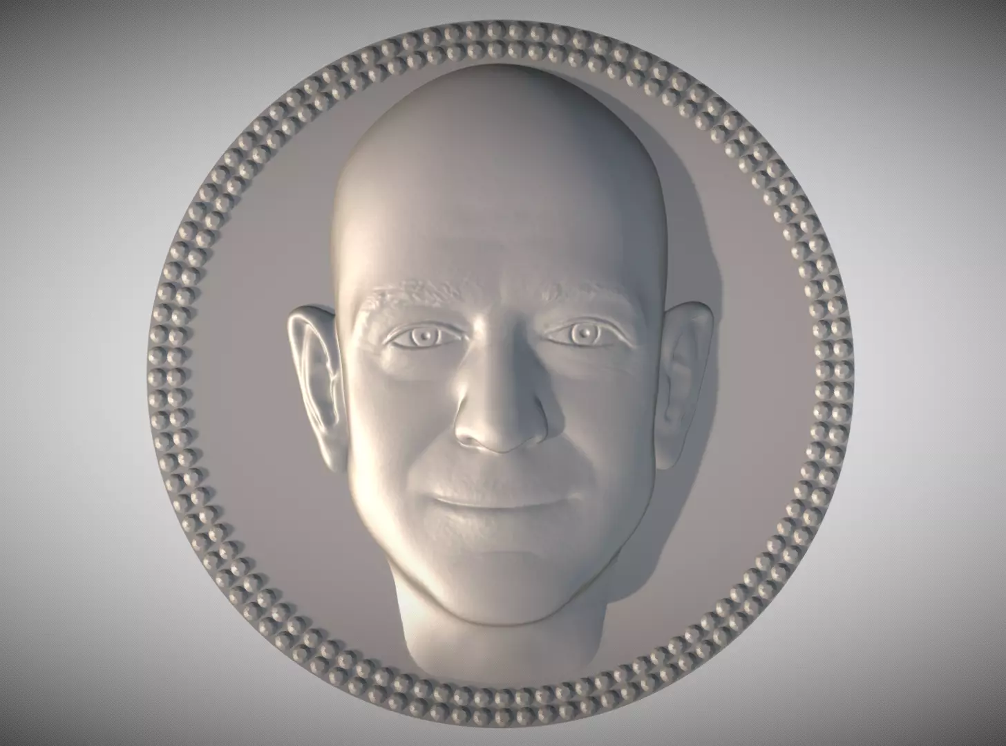 Jeff Bezos medallion pendant 3D printing ready stl obj 3D print model_0