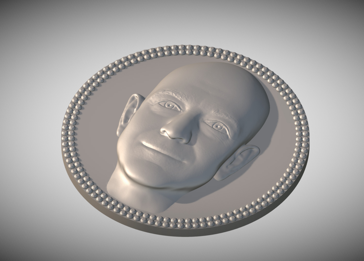 Jeff Bezos medallion pendant 3D printing ready stl obj 3D print model_2