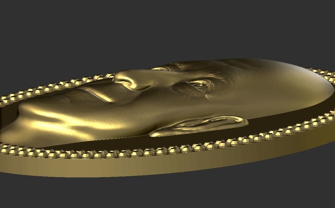 Jeff Bezos medallion pendant 3D printing ready stl obj 3D print model_18