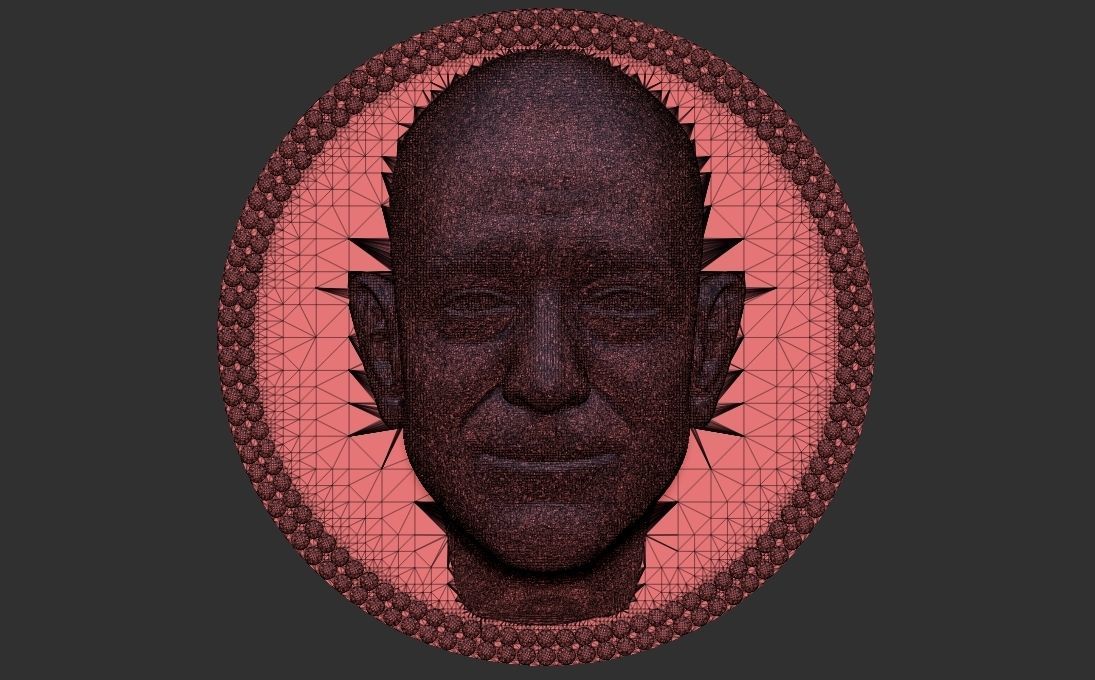 Jeff Bezos medallion pendant 3D printing ready stl obj 3D print model_26