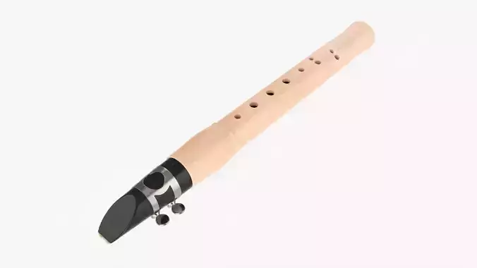 Chalumeau wind instrument 3D model