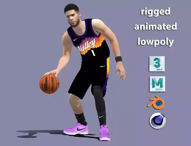 3D Rigged Devin Booker NBA Low-poly 3D model