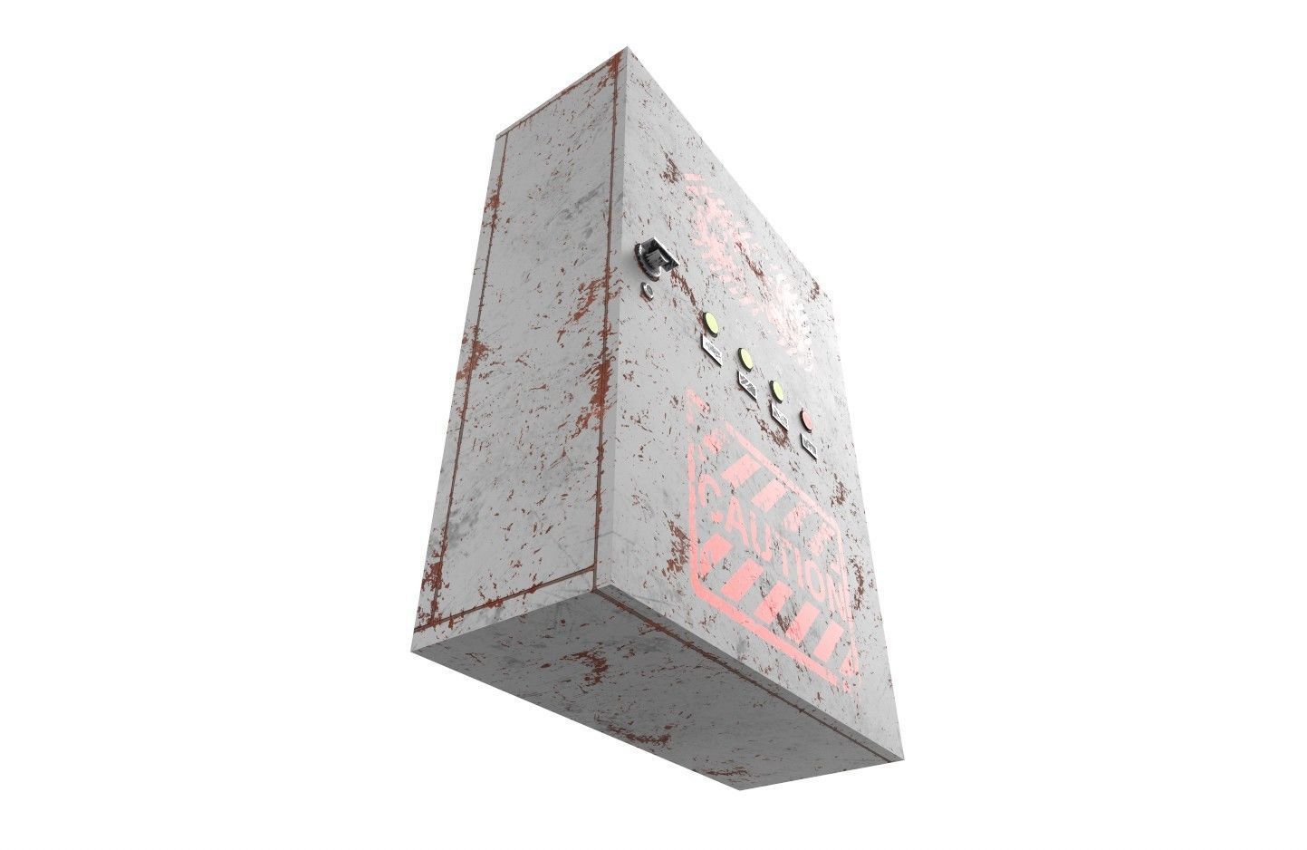 Electrical Control Box m2 Low-poly 3D model_9