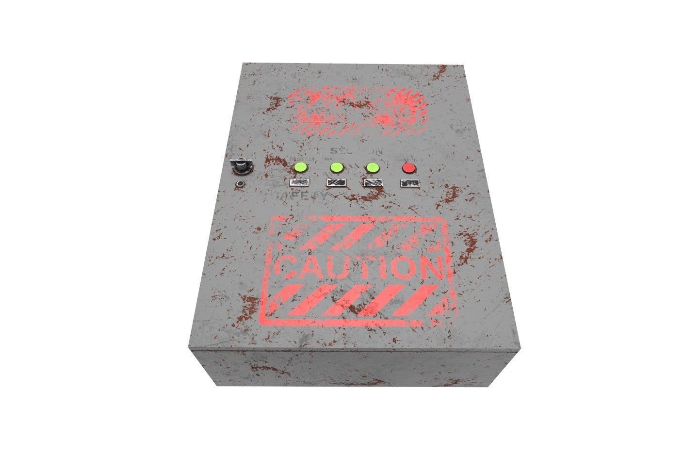 Electrical Control Box m2 Low-poly 3D model_10