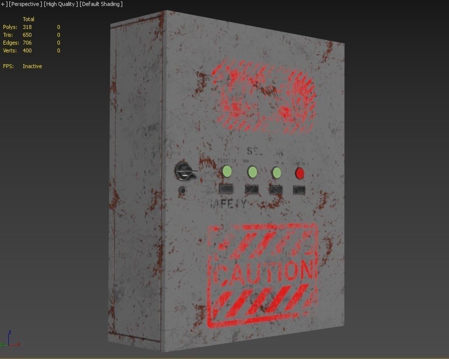 Electrical Control Box m2 Low-poly 3D model_14