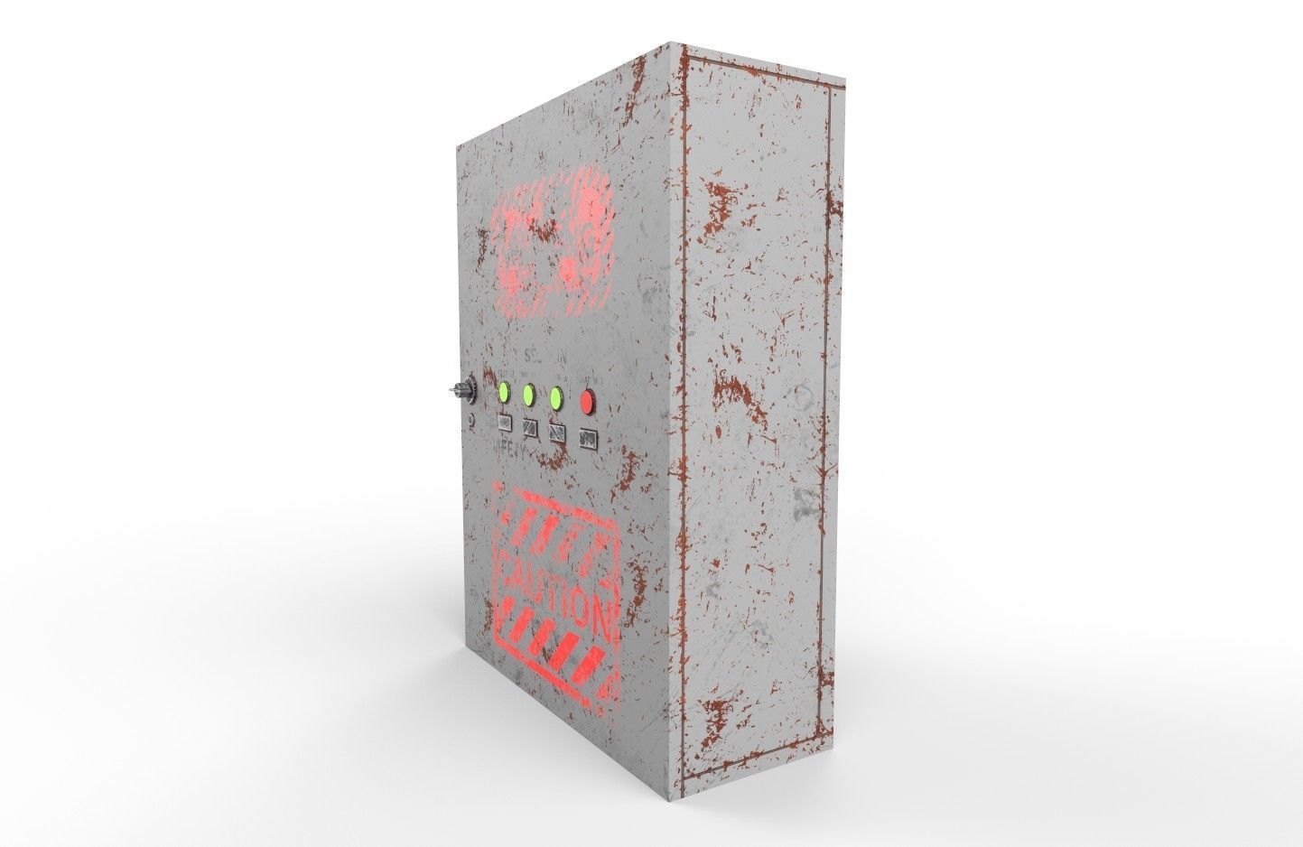 Electrical Control Box m2 Low-poly 3D model_2