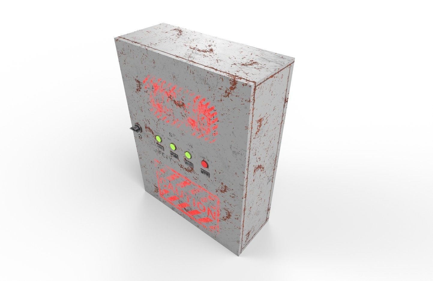 Electrical Control Box m2 Low-poly 3D model_7