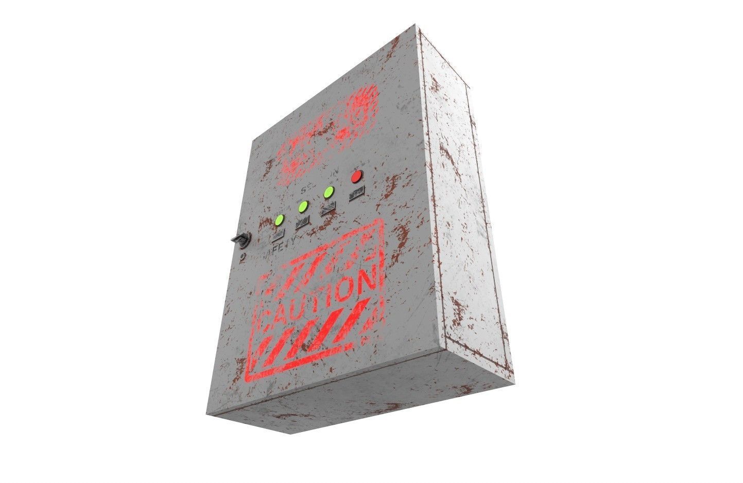 Electrical Control Box m2 Low-poly 3D model_11