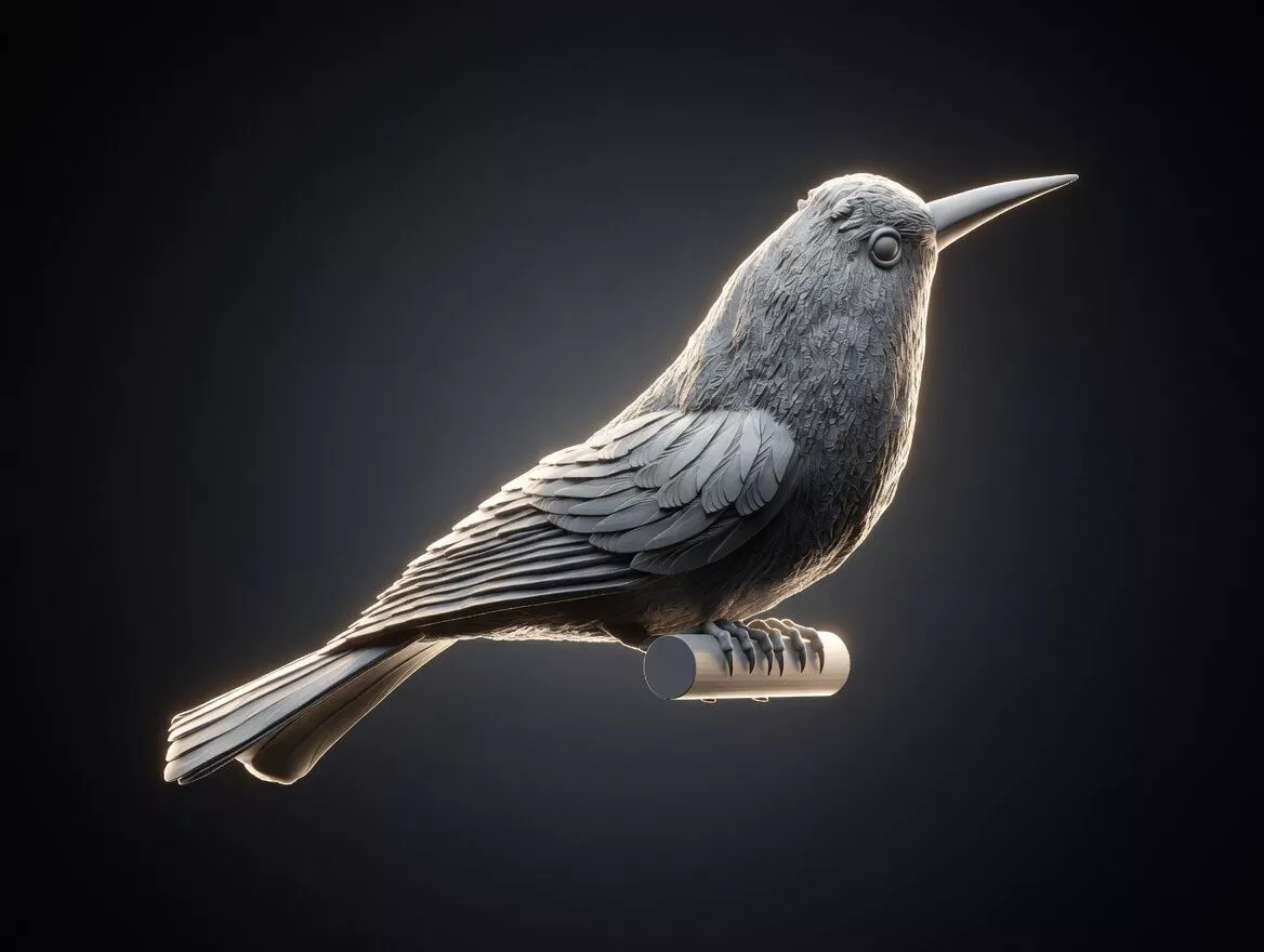 Meropidae bird on wooden stick 3D print model