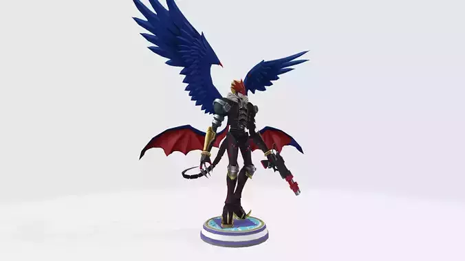 Beelzemon X statue of demon with wings