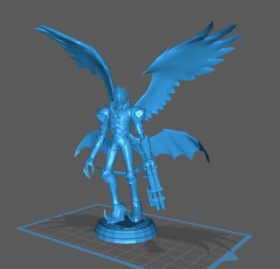 Beelzemon X statue of demon with wings 3D print model_6