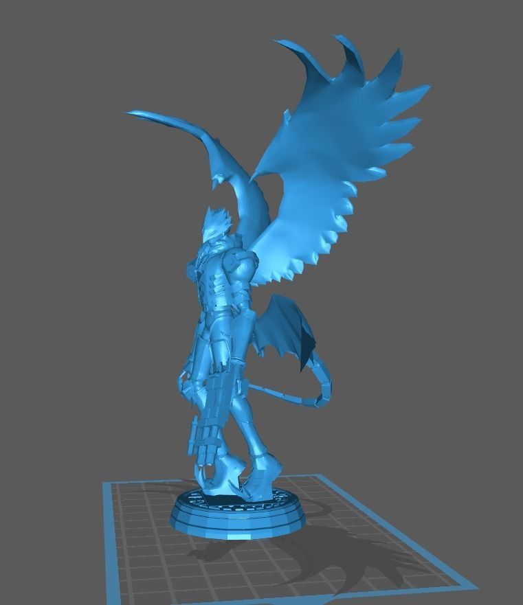 Beelzemon X statue of demon with wings 3D print model_9