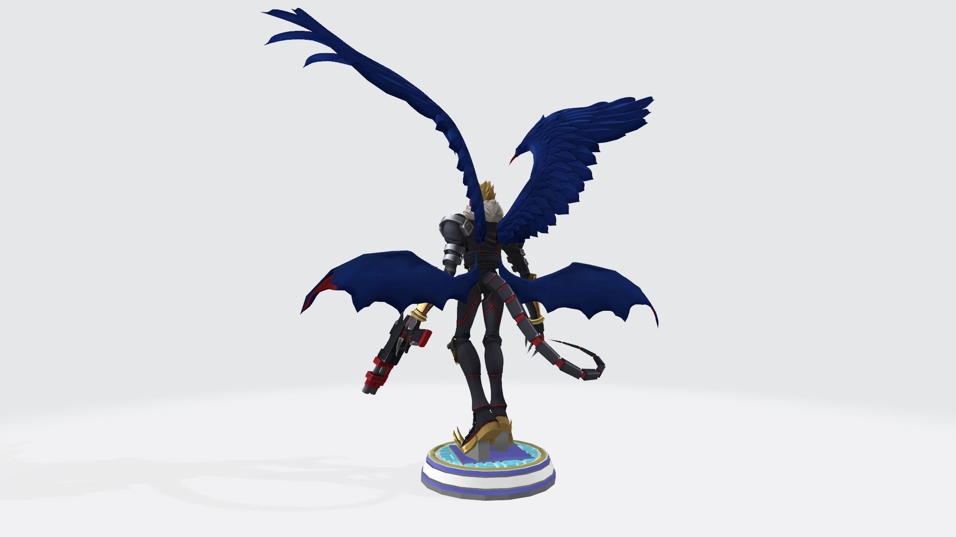 Beelzemon X statue of demon with wings 3D print model_3