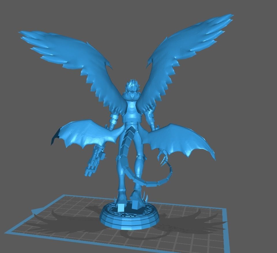 Beelzemon X statue of demon with wings 3D print model_7