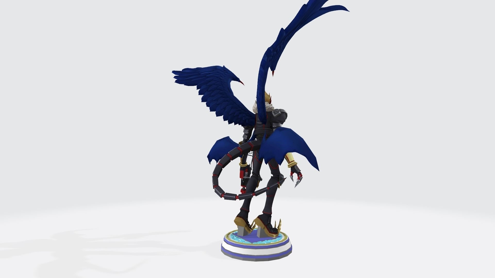 Beelzemon X statue of demon with wings 3D print model_1