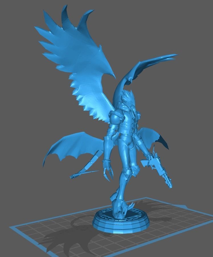 Beelzemon X statue of demon with wings 3D print model_8