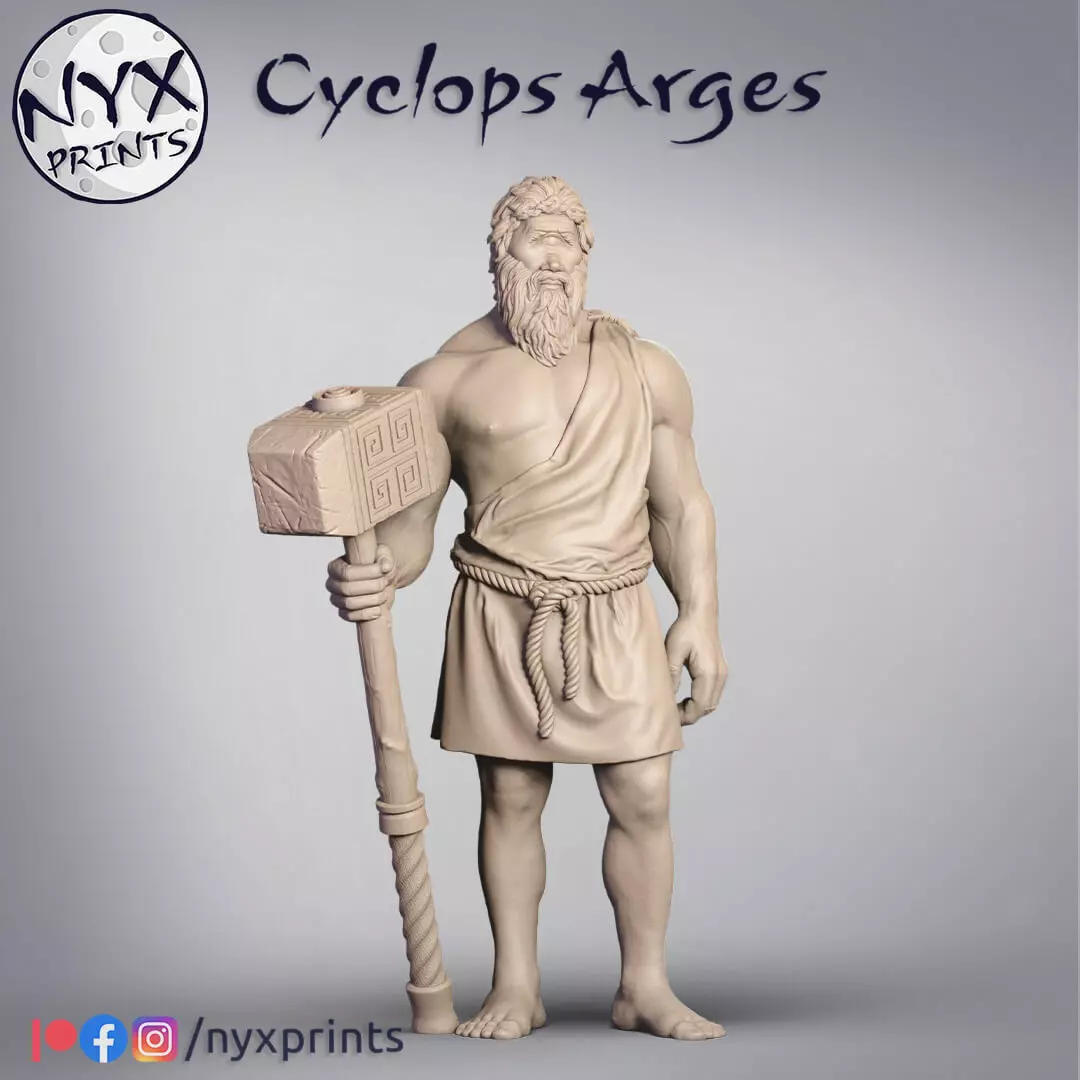 Cyclops Arges 3D Printable Mythological Sculpture  3D print model_0