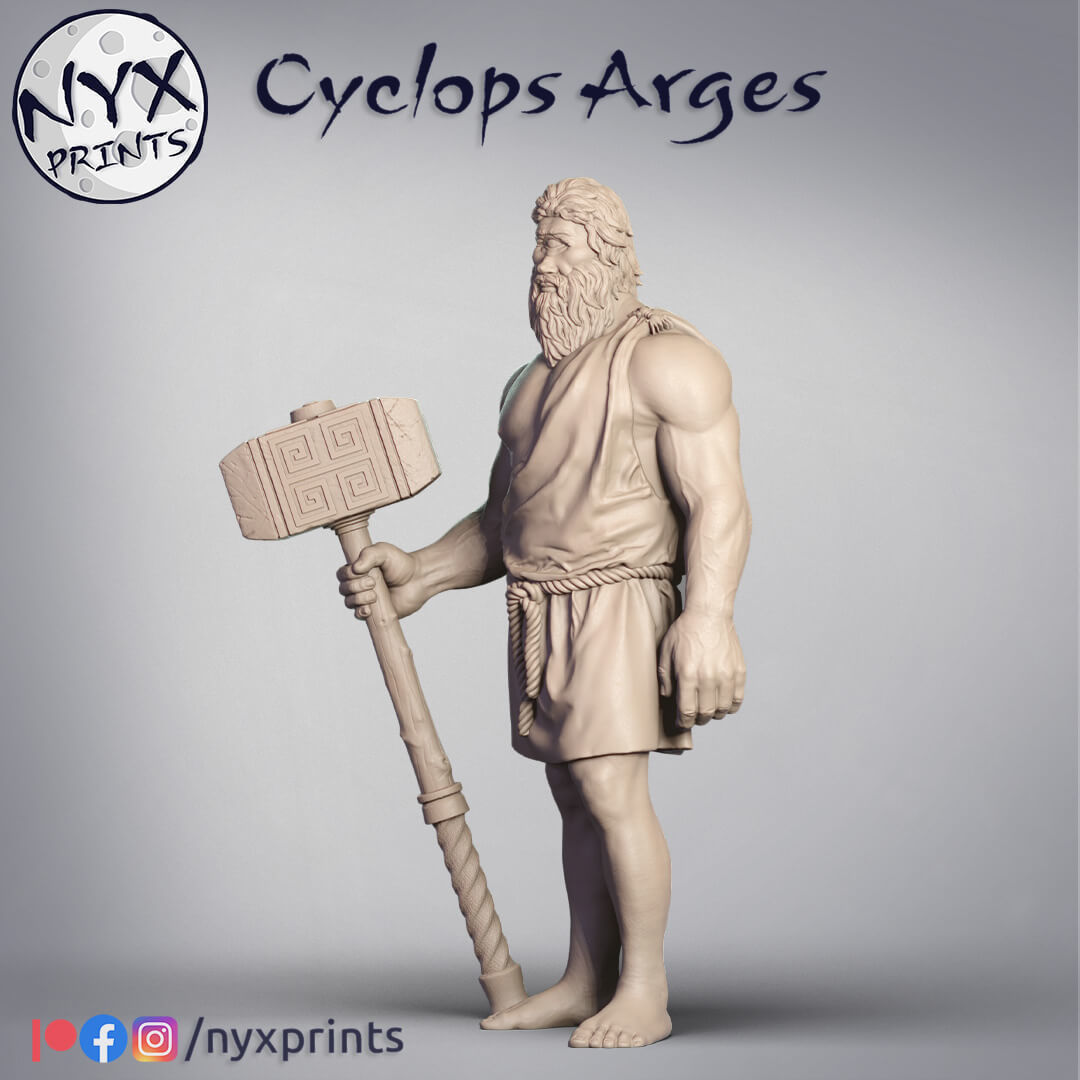 Cyclops Arges 3D Printable Mythological Sculpture  3D print model_3